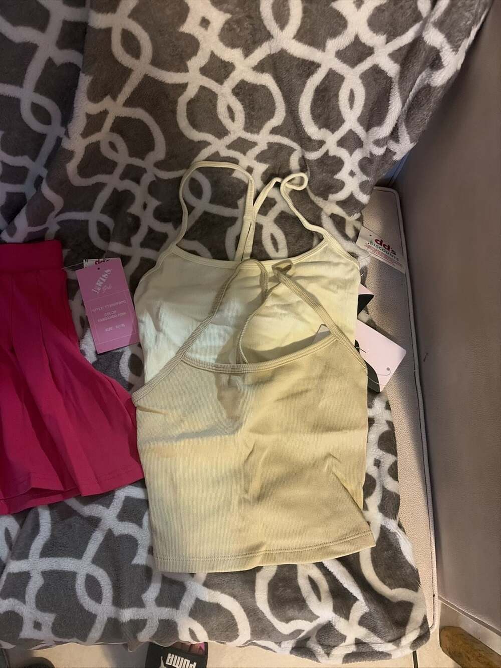1st Kiss Girls Two-Piece Set with Pleated Skirt and Ribbed Crossback Tank Top